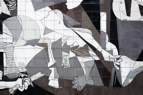Detalhe do mural Guernica, de Pablo Picasso, 1937.