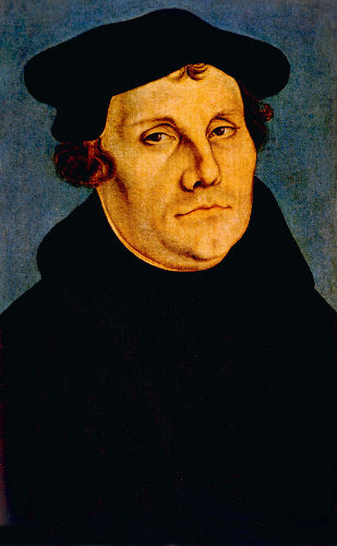 Martinho Lutero nasceu, em 1483, e deu início a um grande movimento de contestação da autoridade da Igreja sediada em Roma.