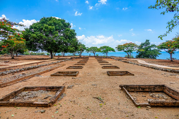 Ruínas de La Isabela, o segundo assentamento fundado por Cristóvão Colombo em Hispaniola.