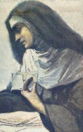 Soror Mariana Alcoforado, retratada na capa do livro Cartas de amor ao cavaleiro de Chamilly, obra do estilo barroco.