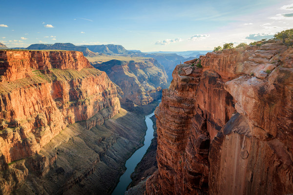 Grand Canyon, Arizona, EUA. Exemplo de erosão fluvial.