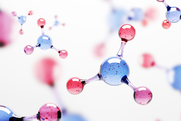 Imagem ilustrativa de uma molécula com dois átomos diferentes. 