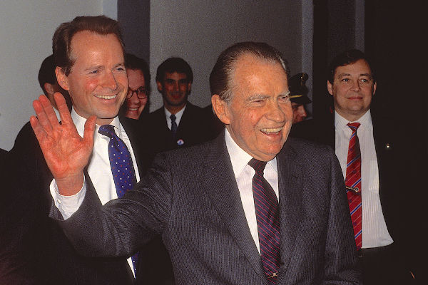 Presidente Richard Nixon, que renunciou ao cargo durante o Escândalo Watergate.