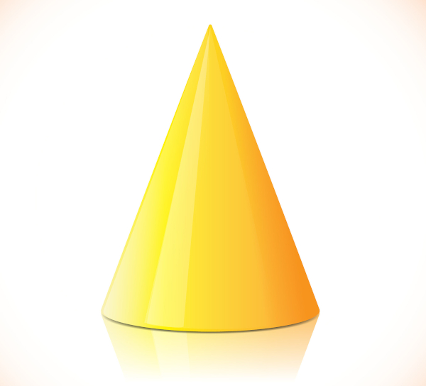 O cone é um sólido de revolução.