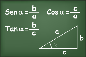 Razões trigonométricas no triângulo retângulo.