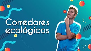 "Corredores Ecológicos" escrito sobre fundo azul ao lado da imagem do professor