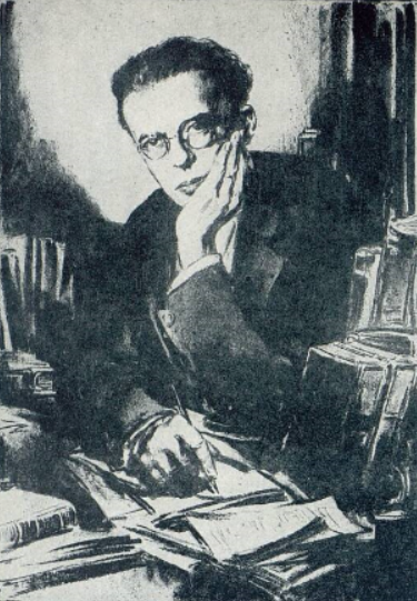 Aldous Huxley (1929), desenho de Eric Pape (1870-1938).