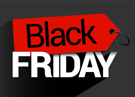 Cartaz com o escrito "Black friday".
