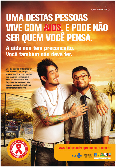 Cartaz da campanha de 2010 da luta contra aids.