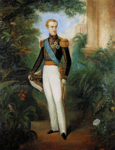 Retrato de d. Pedro II quando tinha por volta de 20 anos de idade.