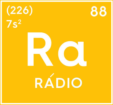 Sigla do elemento qu&iacute;mico r&aacute;dio, descoberto por Marie Curie.