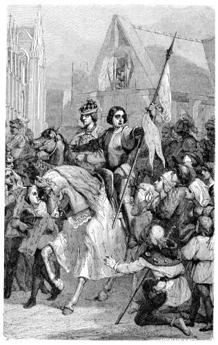 A coroação de Carlos VII em Reims só foi possível porque Joana d’Arc liderou a conquista dessa cidade.
