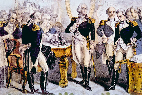 Em 1783, George Washington decidiu se aposentar do exército norte-americano.
