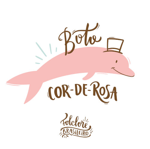 Ilustração do boto cor-de-rosa.