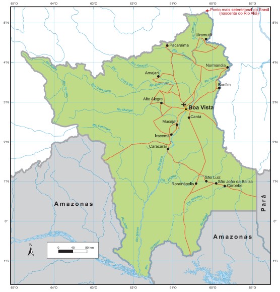 Representação do estado de Roraima. Fonte: IBGE.