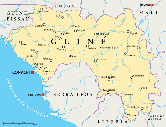 Localização da Guiné.