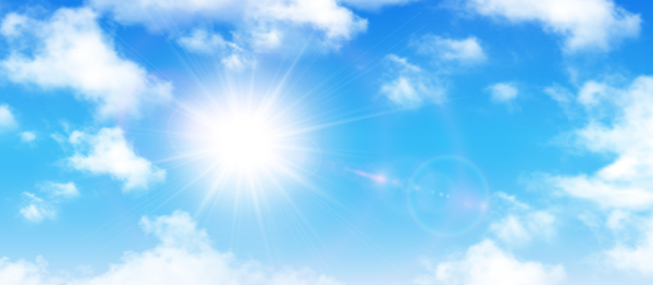 Céu ensolarado em referência ao Dia do Sol.