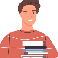 Desenho pessoa segurando livros