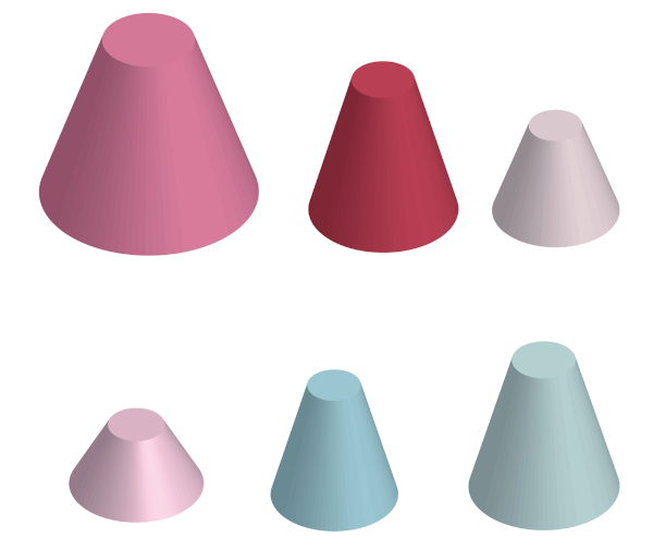 O tronco de um cone é formado quando se faz uma secção em um cone.