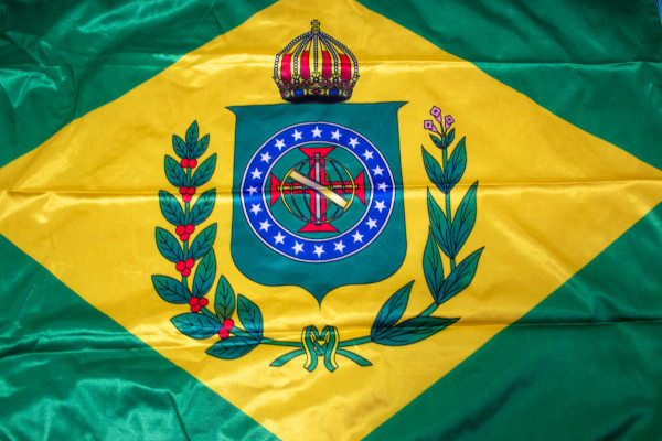 Bandeira do Império brasileiro, que vigorou de 1882 a 1889. 