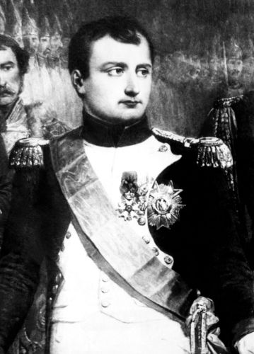 Imagem em preto de branco de Napoleão Bonaparte