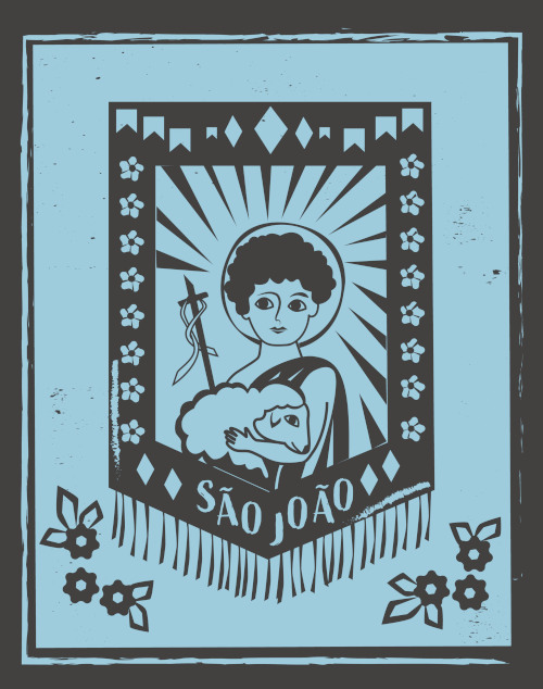 Gravura com a imagem de São João.