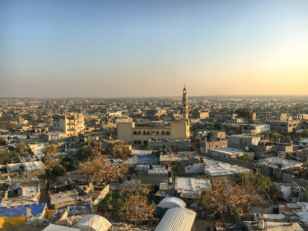 Imagem aérea de parte da Cidade de Gaza.