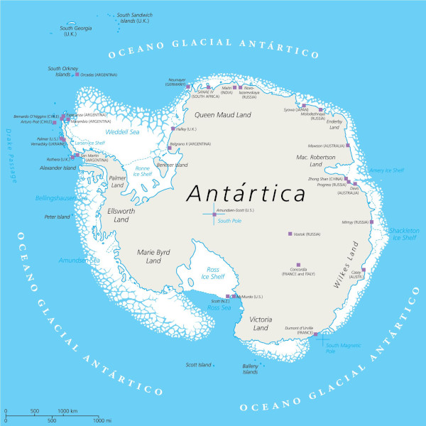 Mapa-múndi: Continentes, Países e Oceanos 