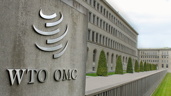 Fachada da sede da OMC, Suíça.