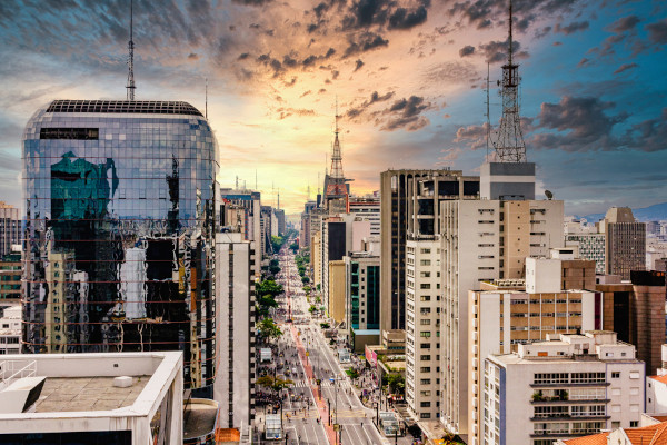 Vista da Avenida Paulista em São Paulo capital.