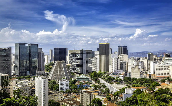 Vista do centro financeiro da cidade do Rio de Janeiro.