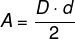 Fórmula para calcular a área do losango.