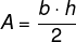 Fórmula para calcular a área do triângulo.
