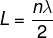 Fórmula para calcular o comprimento da corda.