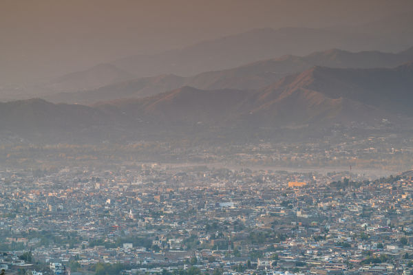 Foto panorâmica de Mingora, no Paquistão.