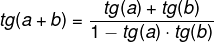 Fórmula para calcular a tangente da soma.
