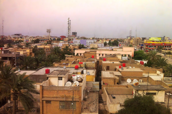  Vista aérea de Basra, cidade iraquiana