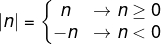 Definição matemática do módulo de um número