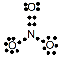 Etapa de completar o octeto nos átomos de oxigênio e nitrogênio da fórmula do nitrato.