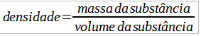 Fórmula da densidade