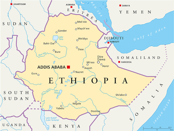 Mapa da Etiópia