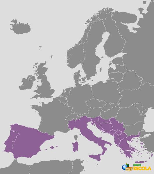 Mapa da Europa Meridional