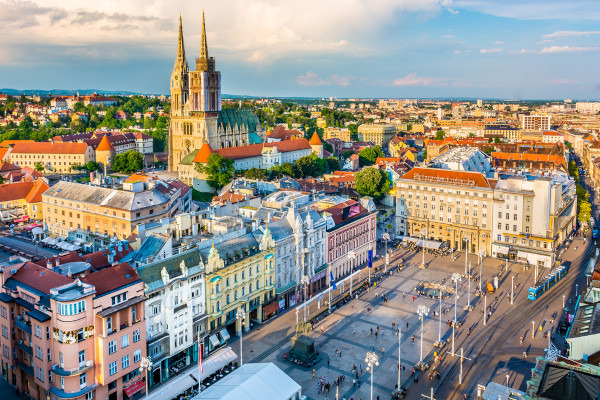  Imagem aérea de Zagreb.