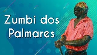Texto"Zumbi dos Palmares" próximo à ilustração do Zumbi dos Palmares.