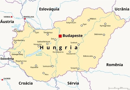 Mapa da Hungria