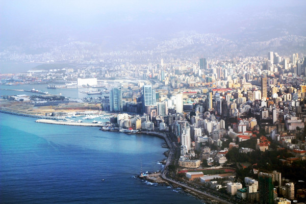 Vista aérea de Beirute, capital do Líbano
