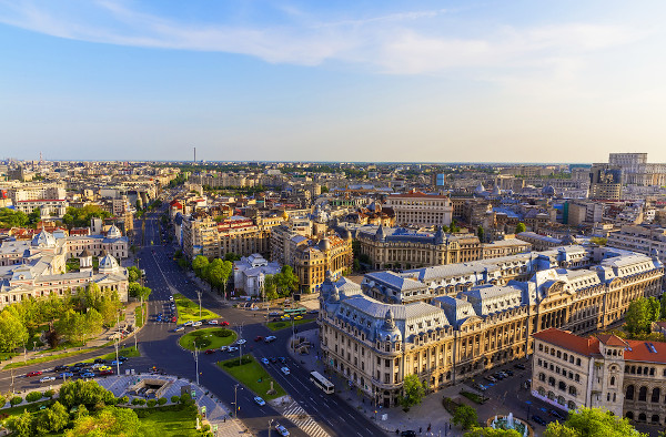 Vista da cidade de Bucareste, capital da Romênia.