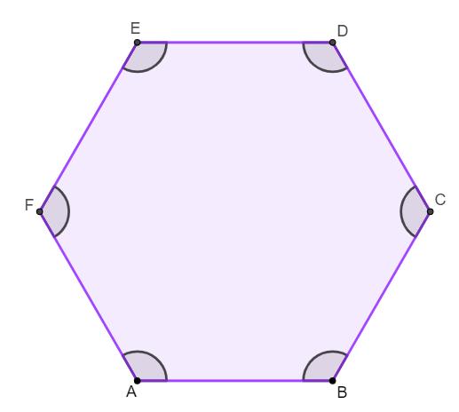 Hexágono regular lilás.