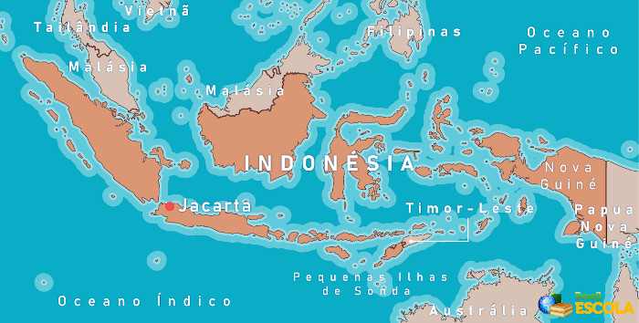Mapa da Indonésia.