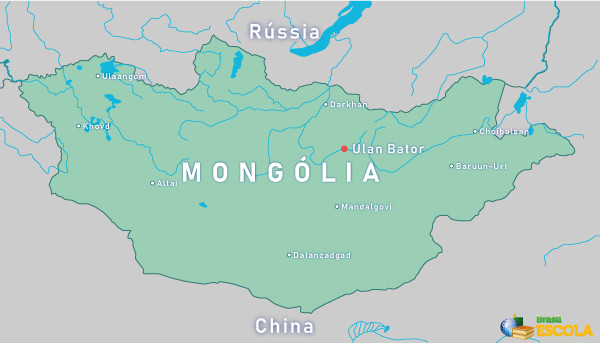 Mapa da Mongólia